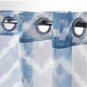 IKEA Sagalill CURTAINS Drapes BLUE White 2 Panels Semi-Sheer 98" Zigzag Batik effect