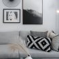 IKEA LAPPLJUNG RUTA Pillow Cover Sham ETHNIC African BLACK White Bold Graphic New