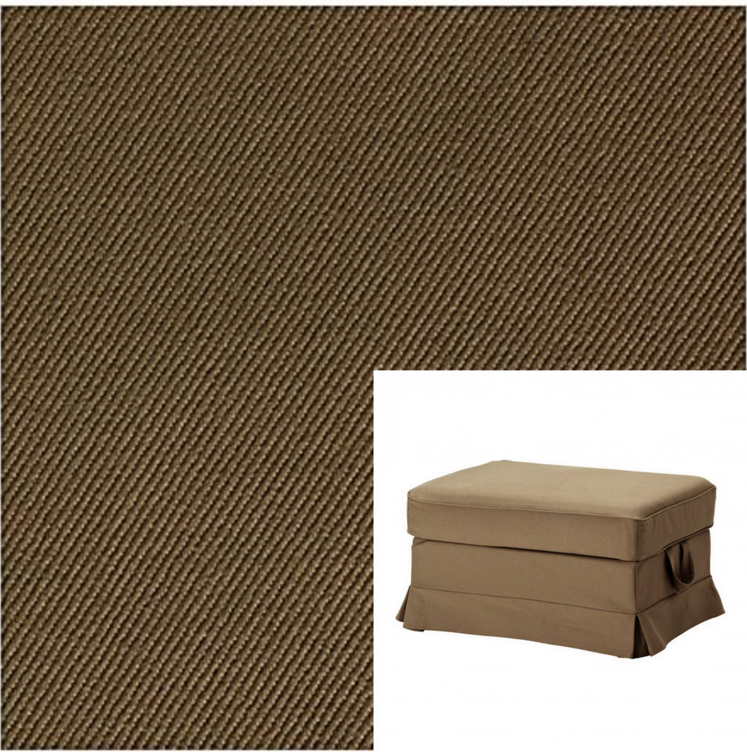 IKEA Ektorp Footstool SLIPCOVER IDEMO LIGHT BROWN Bromma Cover