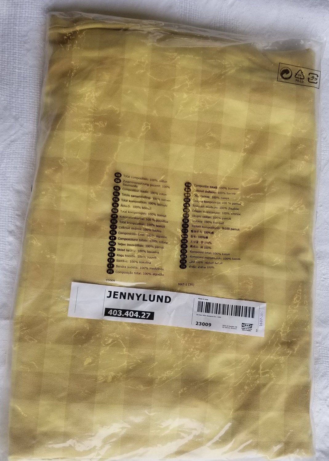 IKEA Ektorp JENNYLUND Armchair SLIPCOVER Chair Cover SKAFTARP Yellow