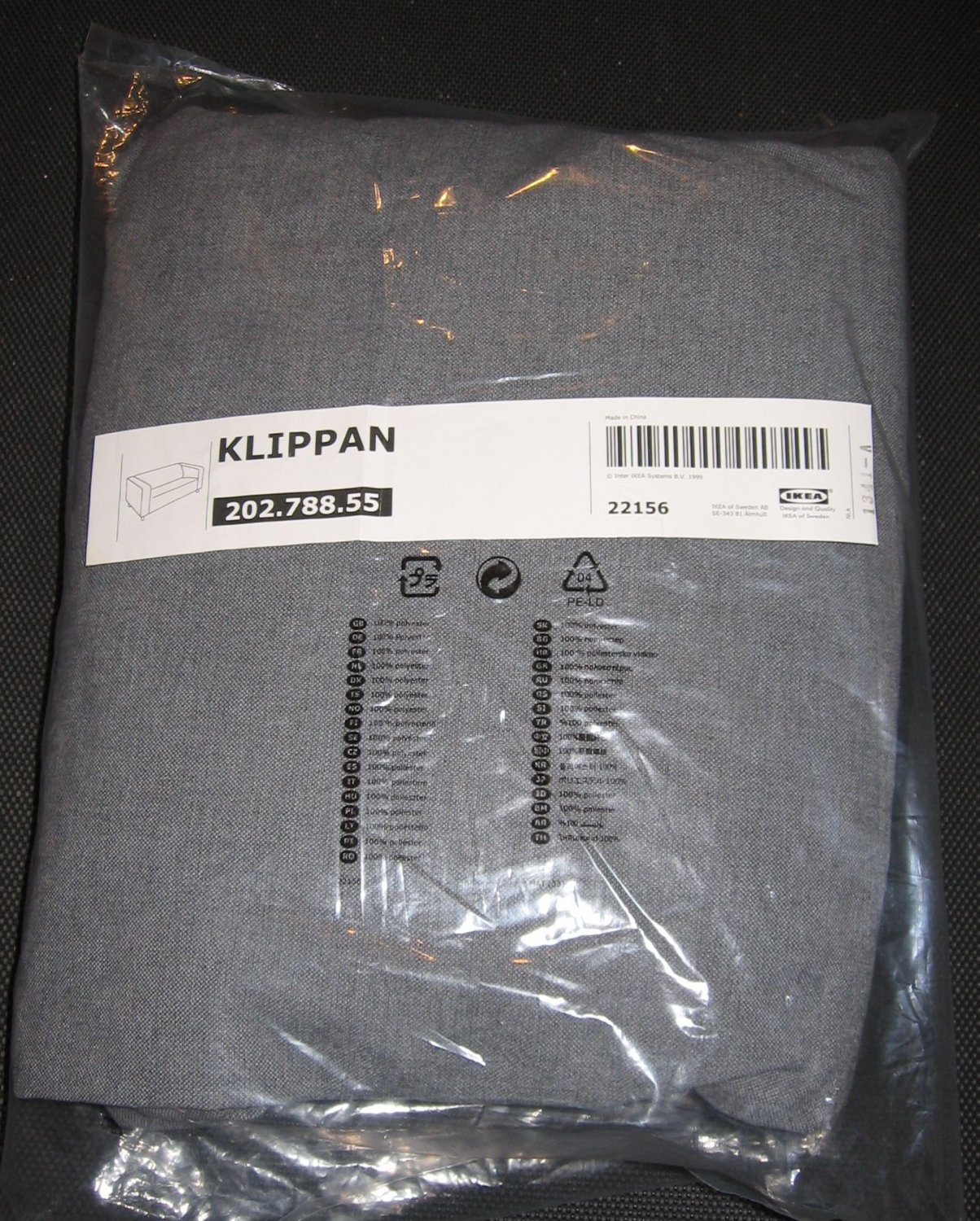 IKEA Klippan Loveseat Sofa SLIPCOVER Cover VISSLE GRAY Grey