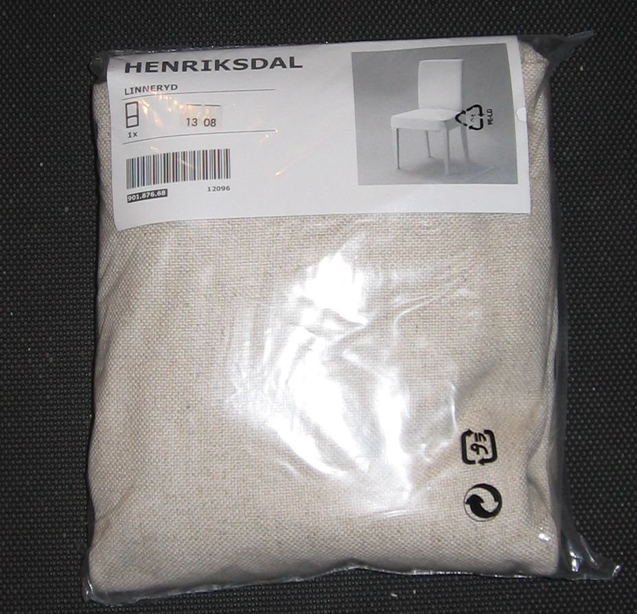 IKEA Henriksdal Chair SLIPCOVER Cover 21" 54cm LINNERYD NATURAL Beige New