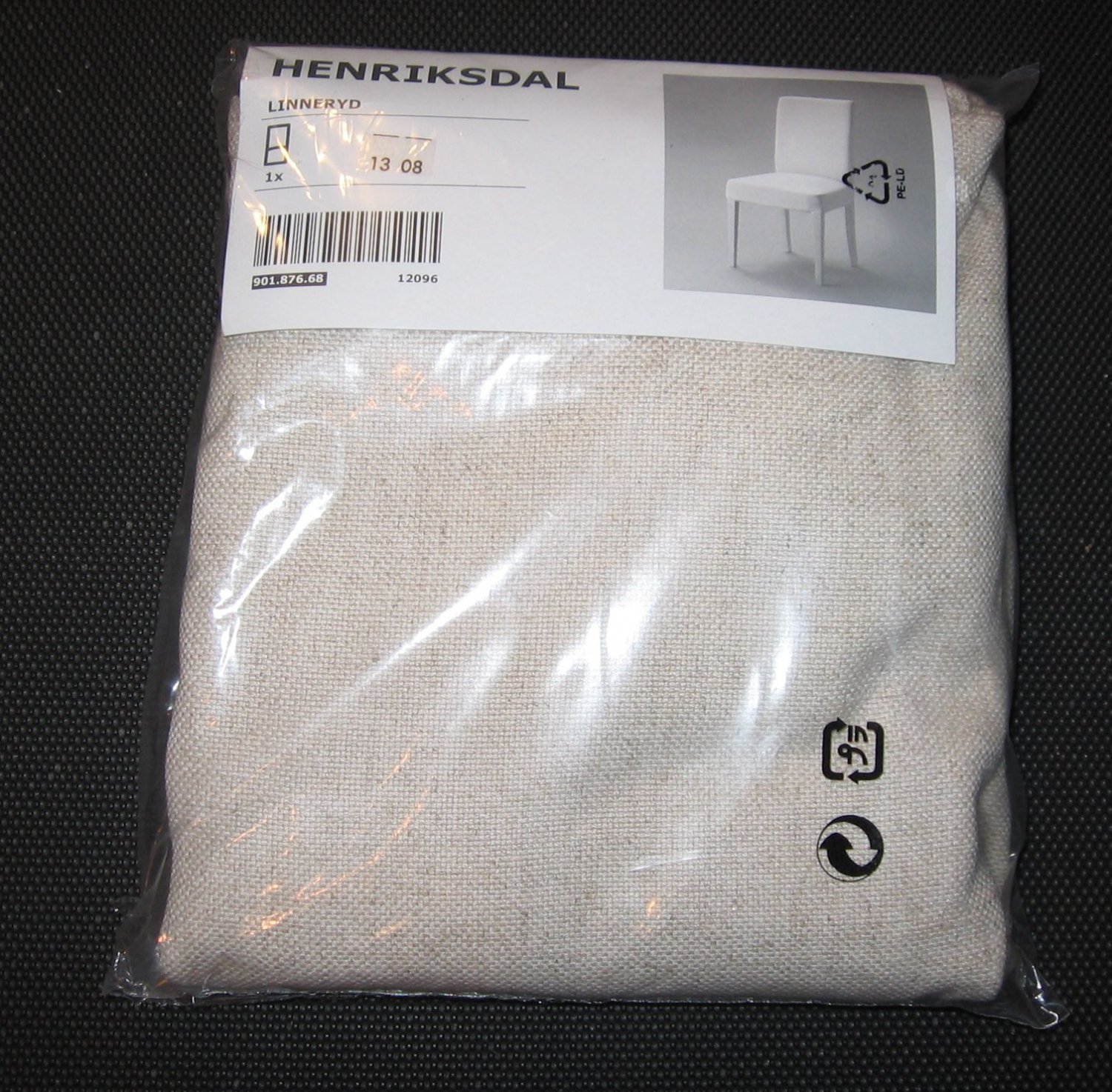 IKEA Henriksdal Chair SLIPCOVER Cover 21" 54cm LINNERYD NATURAL Beige New