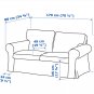 IKEA Ektorp 2 Seat Loveseat Sofa and Footstool COVERS Slipcovers VIDESLUND Multi FLORAL