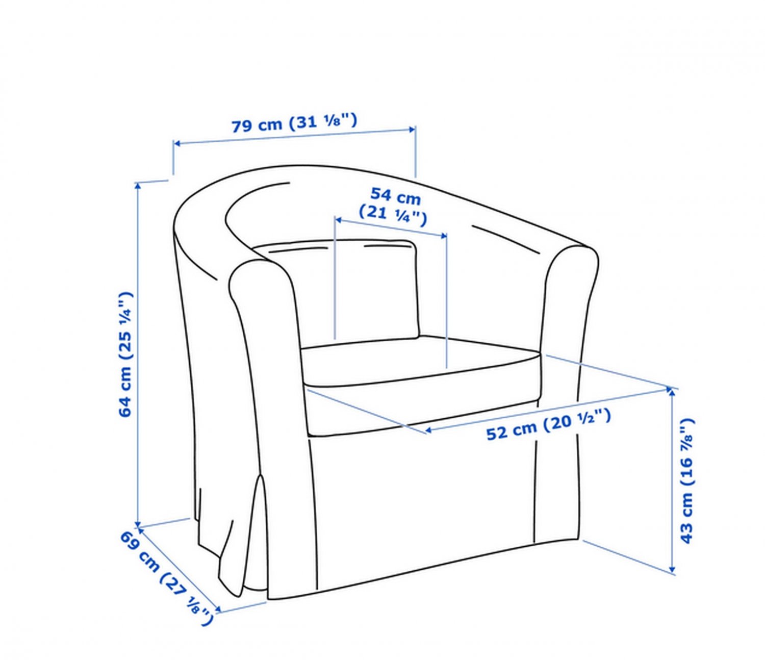 IKEA Ektorp TULLSTA Armchair SLIPCOVER Chair Cover NORDVALLA MEDIUM ...