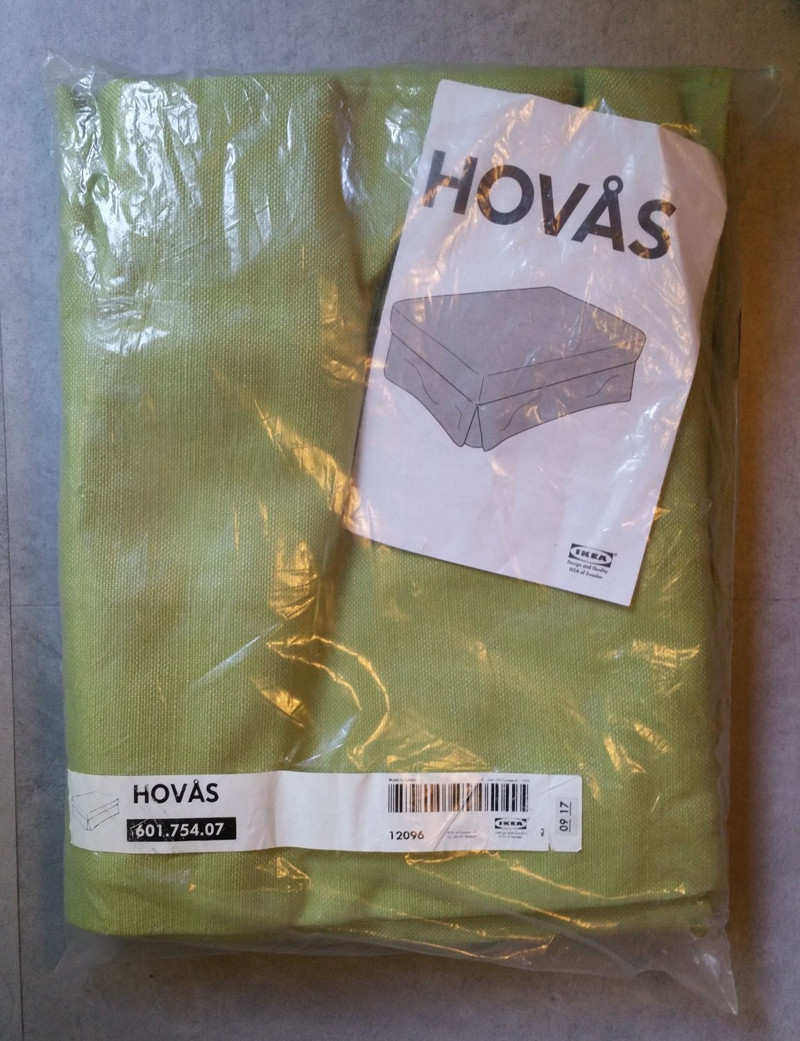 IKEA Hovas HOVÅS Footstool SLIPCOVER Ottoman Cover KALLVIK Light GREEN