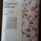 IKEA Hassleklocka  KING Duvet COVER and Pillowcases Set FLORAL Red White Colonial HÄSSLEKLOCKA