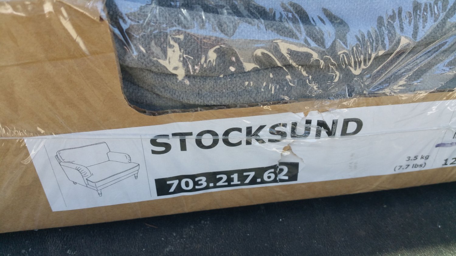 IKEA Stocksund Chair SLIPCOVER Armchair Cover LJUNGEN GRAY Velvet New