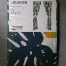 IKEA Urskog CURTAINS Drapes w Tie Backs Green Jungle Tropical Print 2 Panels