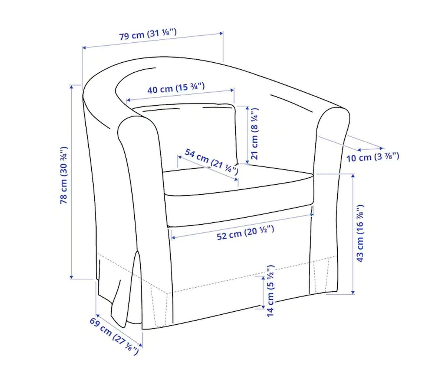 IKEA Ektorp TULLSTA Armchair SLIPCOVER Chair Cover IDEMO LIGHT BROWN