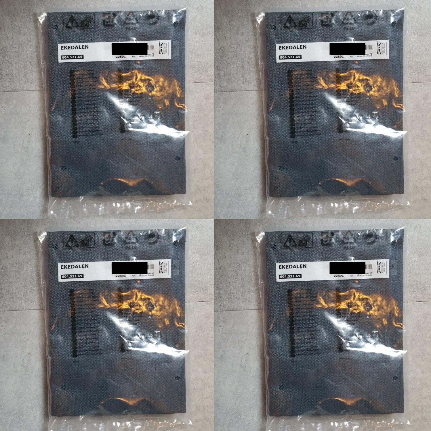 IKEA Ekedalen Dining Chair SLIPCOVER Cover SET of 4 IDEKULLA BLUE