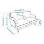 IKEA Stocksund 2 Seat Sofa SLIPCOVER Loveseat Cover HOVSTEN Gray Floral Watercolour Effect Grey 61in