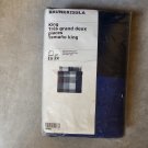 IKEA Brunkrissla KING Duvet COVER Pillowcases Set BLUE Gray Plaid Check Mondrian Color Block