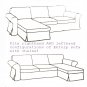 IKEA Ektorp Loveseat sofa w Chaise COVER 3-seat sectional Slipcover VELLINGE BEIGE