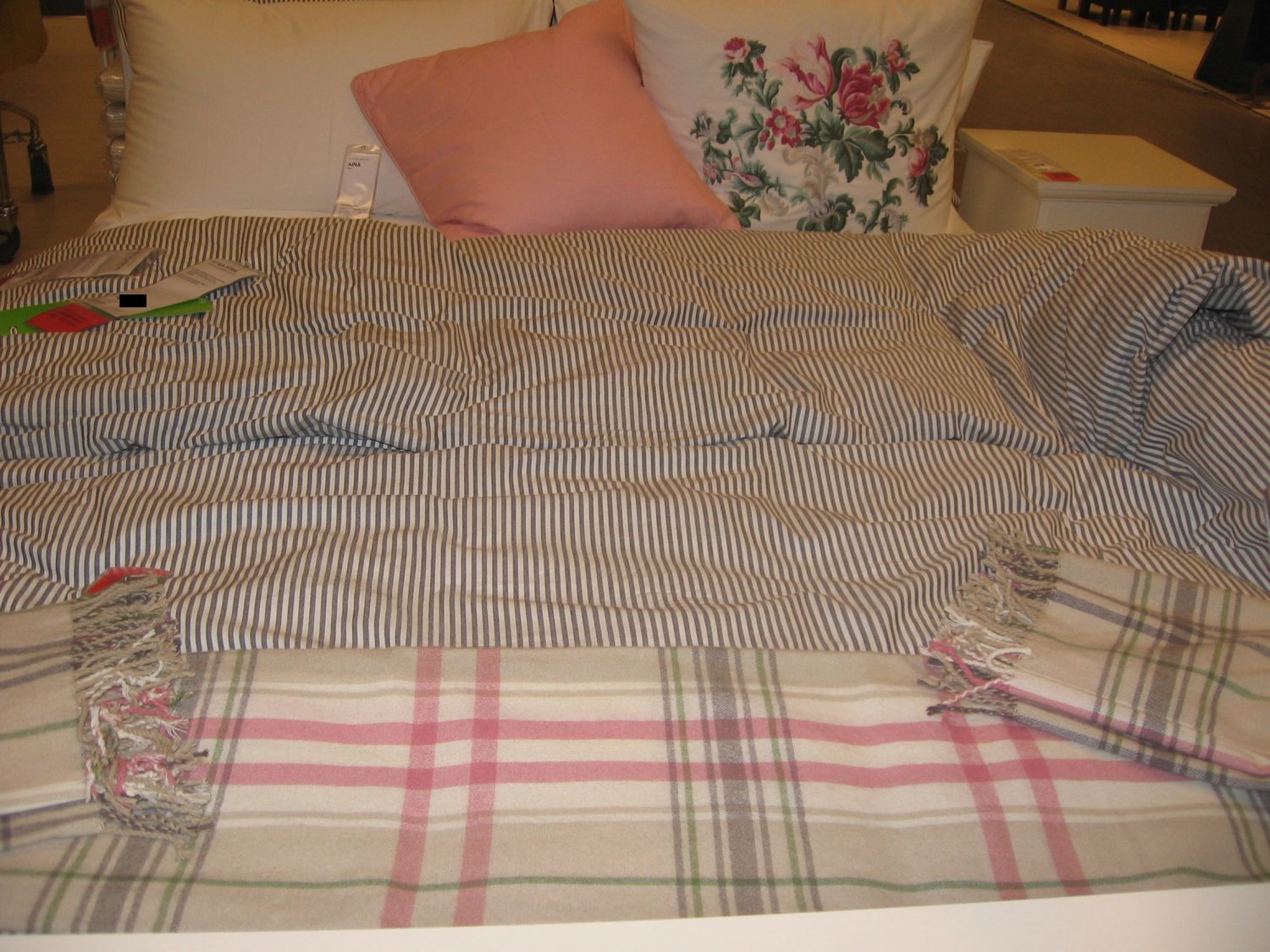 IKEA Nyponros KING Duvet COVER Set TICKING STRIPES GRAY Yarn Dyed SOFT