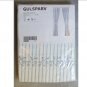 IKEA Gulsparv CURTAINS Drapes w Tie Backs Blue White Striped 2 Panels Tie Top Embroidered