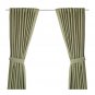 IKEA Ingert CURTAINS Drapes 2 Panels GREEN w tie-backs 98" Heavy Textured Cotton Linen