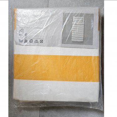 IKEA Varmt Rand TWIN Single Duvet COVER and Pillowcase Set ORANGE White Cabana Stripes creamsicle