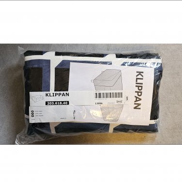 IKEA Klippan SLIPCOVER Loveseat Sofa Cover ALVARED Black Blue White Check Grid Cube GeometricPlaid