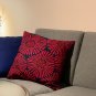 IKEA Stjarntulpan PILLOW SHAM Cushion Cover Dark BLUE Red Floral
