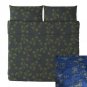 IKEA Beata Blom Blue Chartreuse KING Duvet COVER and Pillowcases Set RETRO Floral