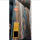 IKEA Randgras Multicolor Green KING Duvet COVER Pillowcases Set RANDGRÄS Stripes Piping Edge