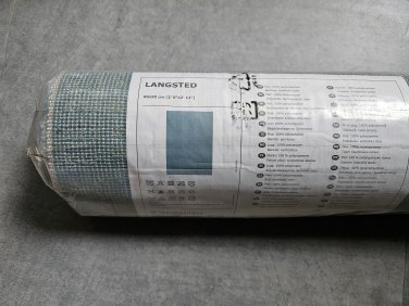 IKEA Langsted RUG Area Throw Mat LOW PILE Blue Green Turquoise