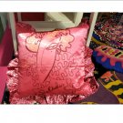 IKEA Karismatisk Cushion COVER Pillow Sham 20" x 20" PINK SATIN w ruffle LTD Edition Zandra Rhodes