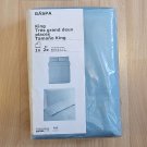 IKEA Gaspa KING Duvet COVER and  Pillowcases Set TURQUOISE Blue Green Sateen Woven GÄSPA