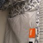 IKEA Junimagnolia TWIN Single Duvet COVER and Pillowcase Set BLUE Floral Vine Ticking Stripes