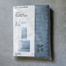 IKEA Nattjasmin TWIN Duvet COVER and Pillowcase Set BLUE Sateen Woven tone on tone stripe