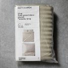 IKEA Nattjasmin KING Duvet COVER and Pillowcases Set BEIGE Sateen Woven tone on tone stripe