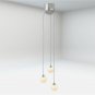 IKEA Minut 3 Light PENDANT LAMP Glass NICKEL Steel Sara Fager Modern