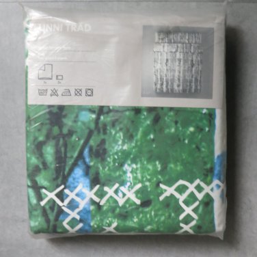 IKEA Unni Trad KING DUVET COVER Set FOREST Trees Green Birch Photographic TR&Atilde;�D boy scout