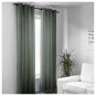 IKEA Sanela CURTAINS Drapes 2 Panels GRAY-GREEN 98" Gray Green w Grommets BLACK OUT