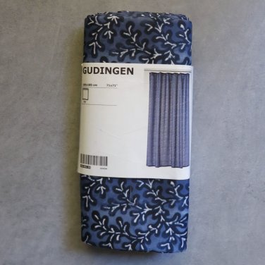 IKEA Gudingen SHOWER CURTAIN Blue White Floral FABRIC