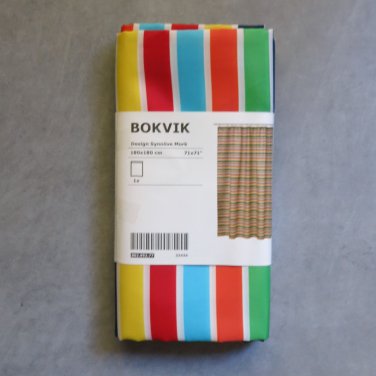 IKEA Bokvik Fabric SHOWER CURTAIN Stripes Multicolor Cabana Horizontal