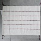 IKEA Vinterfest PLACEMAT SET of 4 White with Red Blue embroidered stripes tassels
