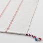 IKEA Vinterfest PLACEMAT SET of 4 White with Red Blue embroidered stripes tassels