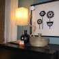 IKEA Kajsa CURTAINS Drapes 2 Panels Beige w Gray Cotton 98" Grommet Eyelet Top