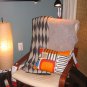 IKEA Kajsa CURTAINS Drapes 2 Panels Beige w Gray Cotton 98" Grommet Eyelet Top