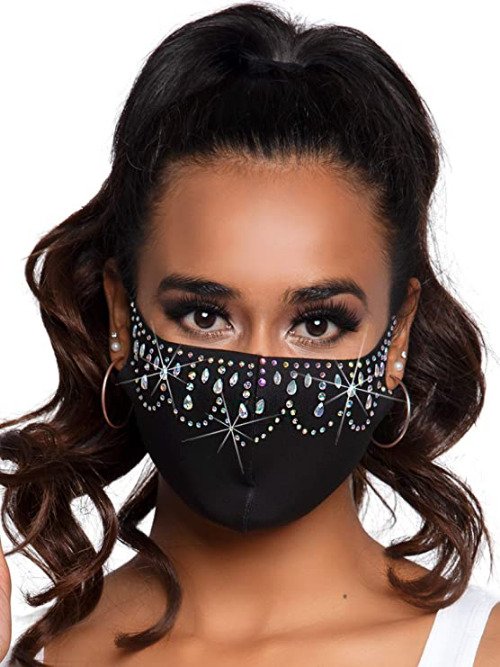 Women's Rhinestone  Face Mask
