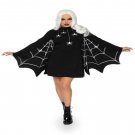 Jersey Spider Dress With Scalloped Web Wing Sleeve