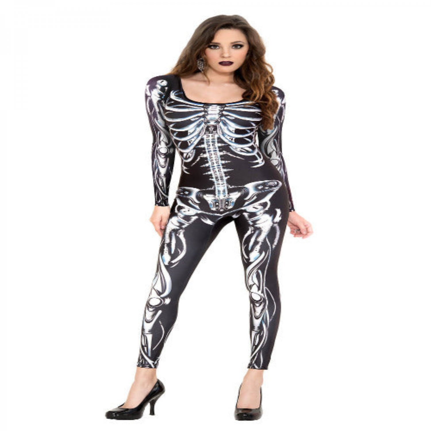 Mechanical Skeleton Catsuit Women Costume