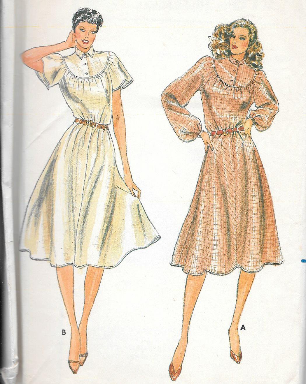 Butterick Yoked Bodice Elastic Waist Dress Sewing Pattern 3612