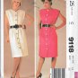 1980s McCalls Sleeveless Button Front Straight Dress Size 14 Vintage Sewing Pattern 9118