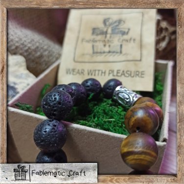 Men's bracelet for good luck. A handmade bracelet made of precious stones.
