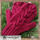 Handmade knitted designer items. Knitted mittens made of high-quality yarn.