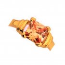 Women Ring 10K Gold Plated Amber Stone Size 9