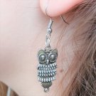 Owl Earrings Good Luck Pendant Alloy Silver Color Hook Drop Dangle Earrings